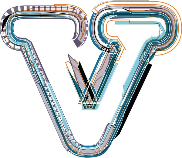 Illustrazione carattere LETTER V — Vettoriale Stock