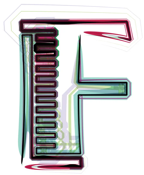 Teckensnitt illustration bokstaven f — Stock vektor