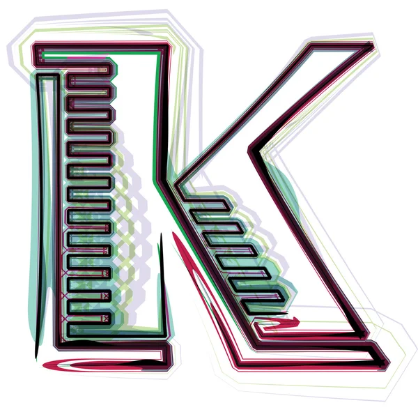Yazı tipi illüstrasyon harf k — Stok Vektör
