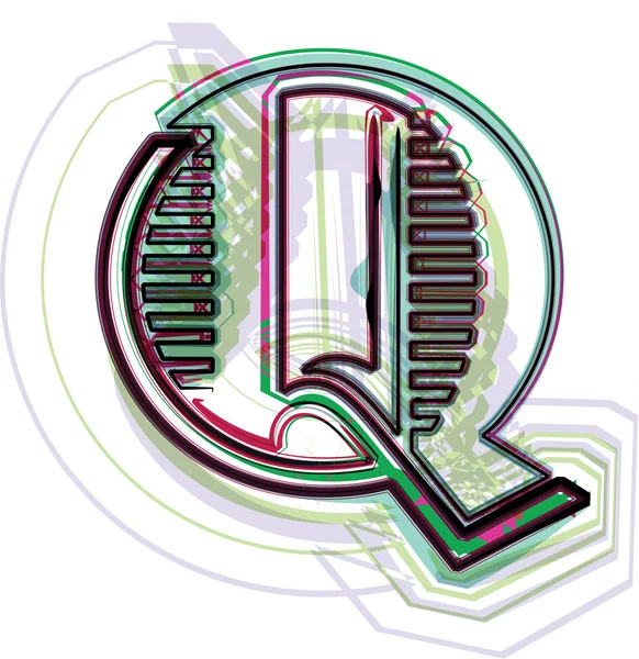 Illustrazione carattere LETTER Q — Vettoriale Stock