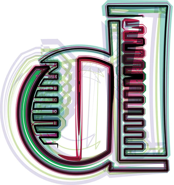 Lettertype illustratie letter d — Stockvector