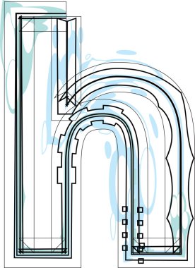 yazı tipi illüstrasyon h harfi