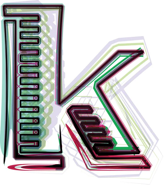 Иллюстрация шрифта LETTER K — стоковый вектор