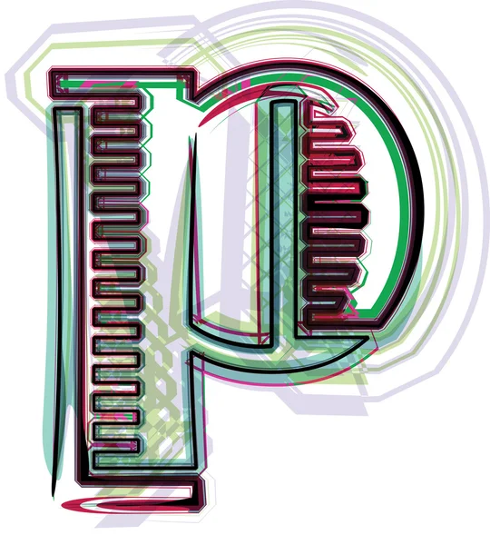 Lettertype illustratie letter p — Stockvector