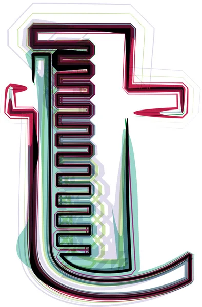 Schrift Abbildung Buchstabe t — Stockvektor