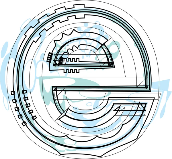 Lettertype illustratie brief e — Stockvector