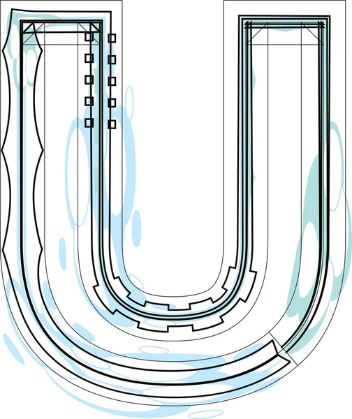 Γραμματοσειρά εικονογράφηση γράμμα u — Διανυσματικό Αρχείο