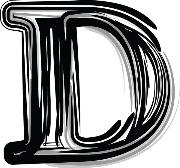 Фрілансерська типографічна літера D — стоковий вектор