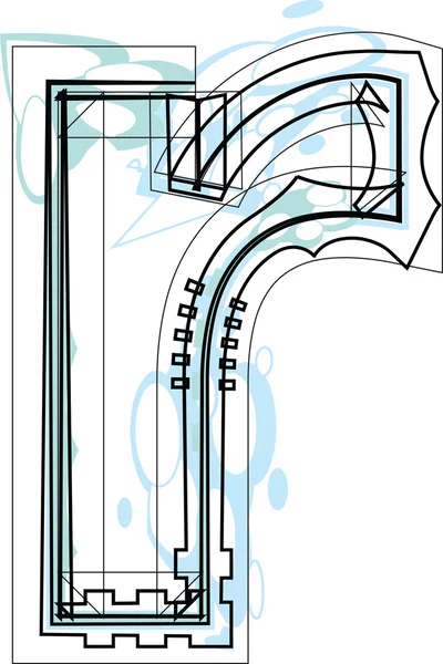 Schrift Abbildung Buchstabe r — Stockvektor