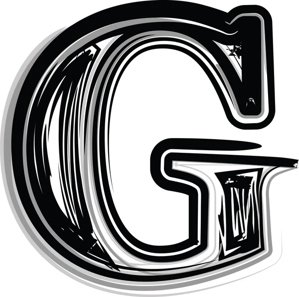 Типография Freehand Letter G — стоковый вектор