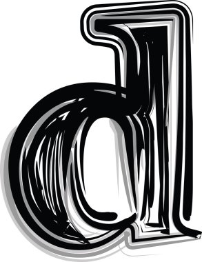 FreeHand tipografi harf d