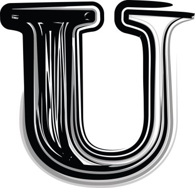 FreeHand tipografi harf u