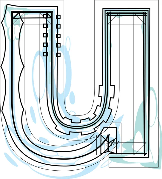 Schrift Abbildung Buchstabe u — Stockvektor