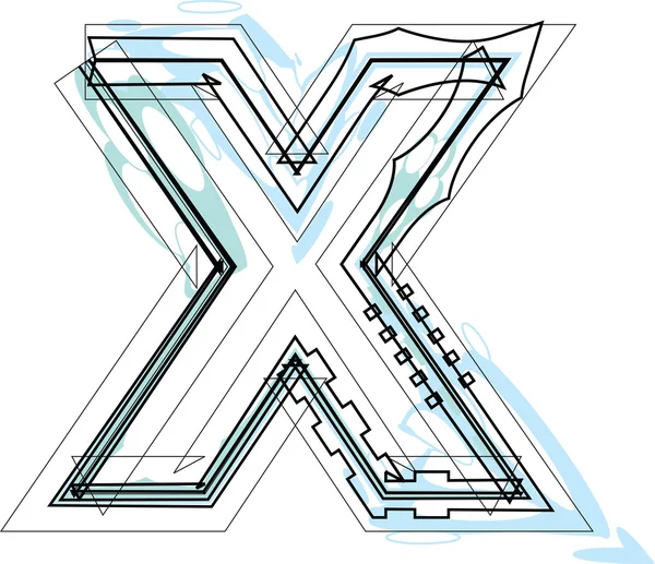 Ilustração da fonte LETTER X — Vetor de Stock