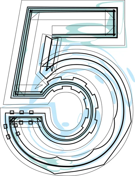 Illustrazione carattere NUMBER 5 — Vettoriale Stock