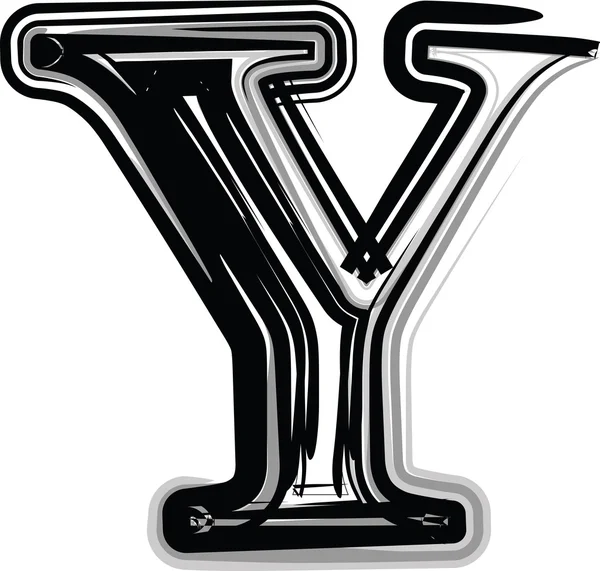 Typographie à main levée Lettre Y — Image vectorielle