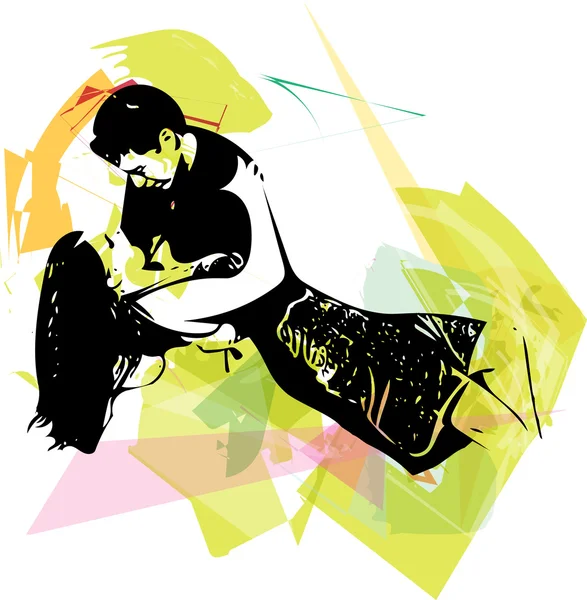 Latino Couple dansant — Image vectorielle