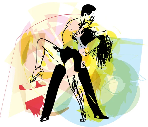 Latino dancing paar — Stockvector