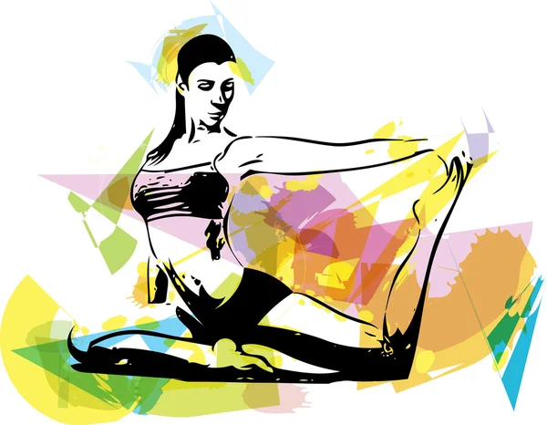 Yoga woman illustration — Stock Vector