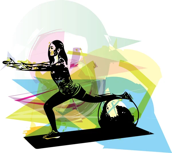 Illustrazione donna yoga — Vettoriale Stock