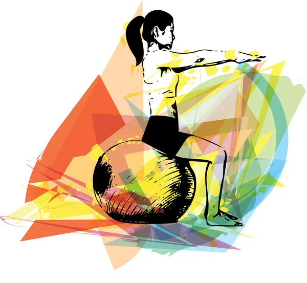 Yoga kvinnan illustration — Stock vektor