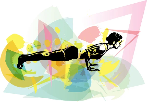 Illustration femme Yoga — Image vectorielle