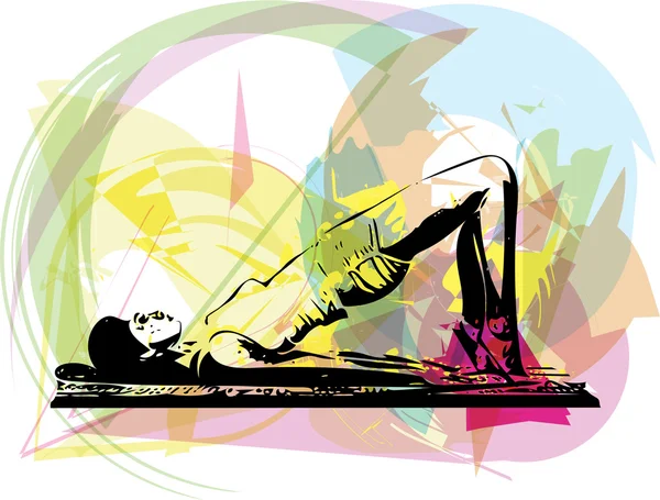 Yoga kadın illüstrasyon — Stok Vektör