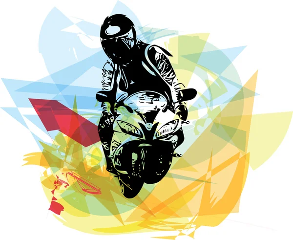Extrém motocross versenyző motorkerékpár — Stock Vector