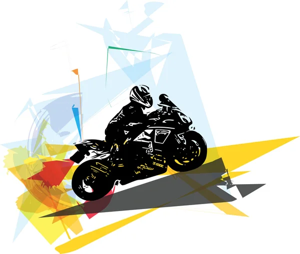 Extreme motocross racer by motorcycle — Stock Vector