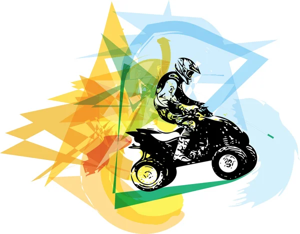 Quad bike illustratie — Stockvector