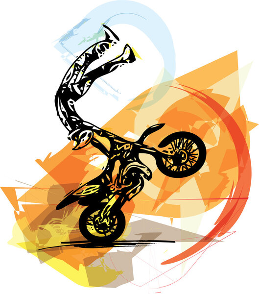 Extreme motocross racer by motorcycle