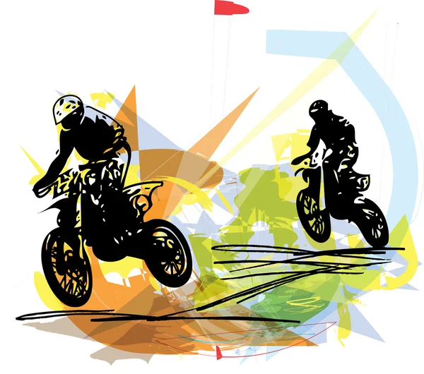 Extreme motocross piloto de moto —  Vetores de Stock