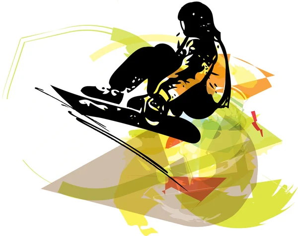 Sandboarding ilustración — Vector de stock