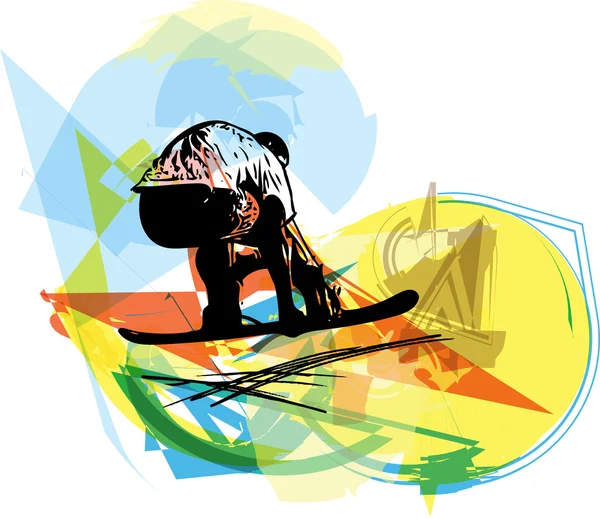 Sandboarding illustrazione — Vettoriale Stock