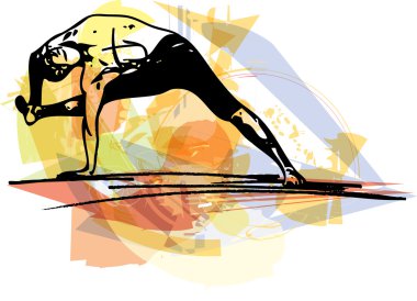 Yoga adam illüstrasyon