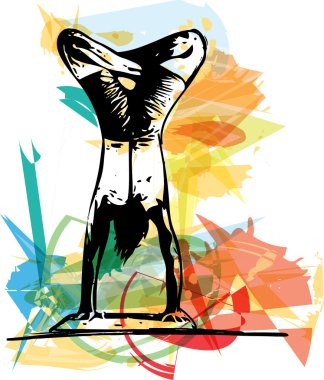 Yoga adam illüstrasyon