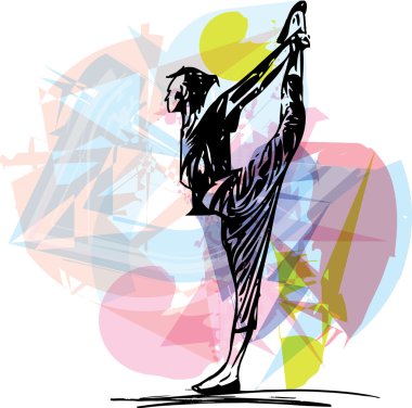 Yoga kadın illüstrasyon