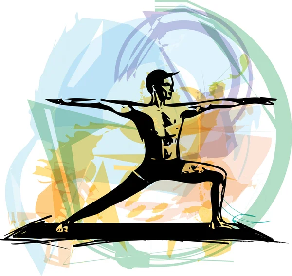 Homme de yoga illustration — Image vectorielle