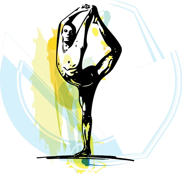 Homme de yoga illustration — Image vectorielle