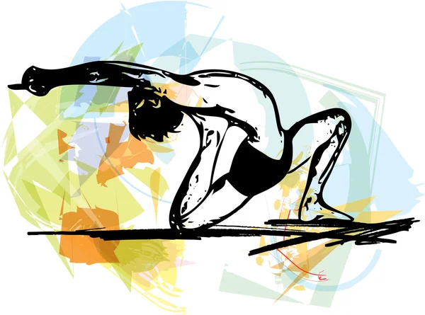 Yoga uomo illustrazione — Vettoriale Stock