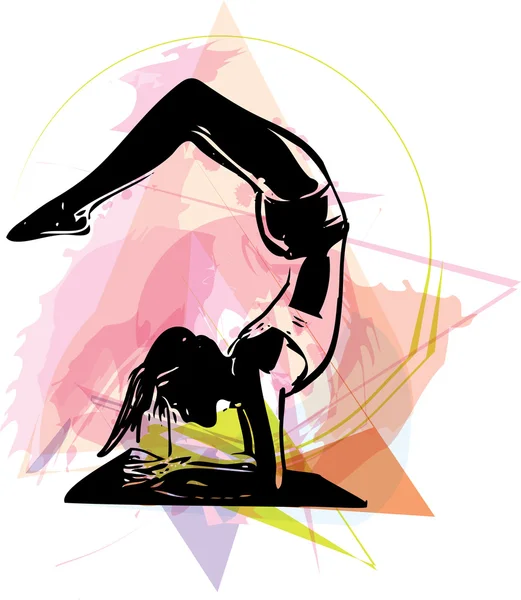 Yoga kvinnan illustration — Stock vektor