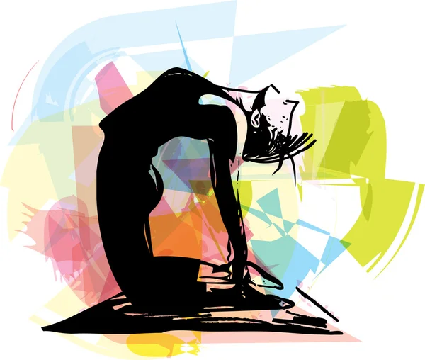 Illustrazione donna yoga — Vettoriale Stock