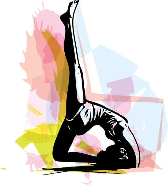 Yoga vrouw illustratie — Stockvector