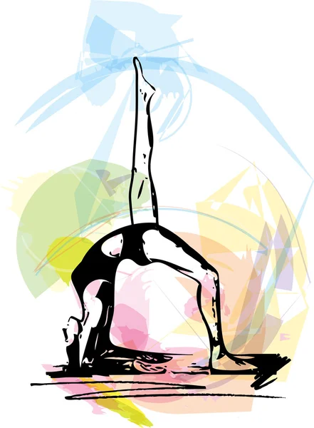 Illustrazione donna yoga — Vettoriale Stock