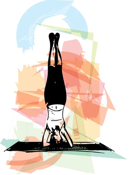 Yoga kvinnan illustration — Stock vektor