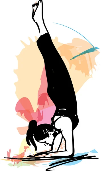 Illustrazione donna yoga — Vettoriale Stock