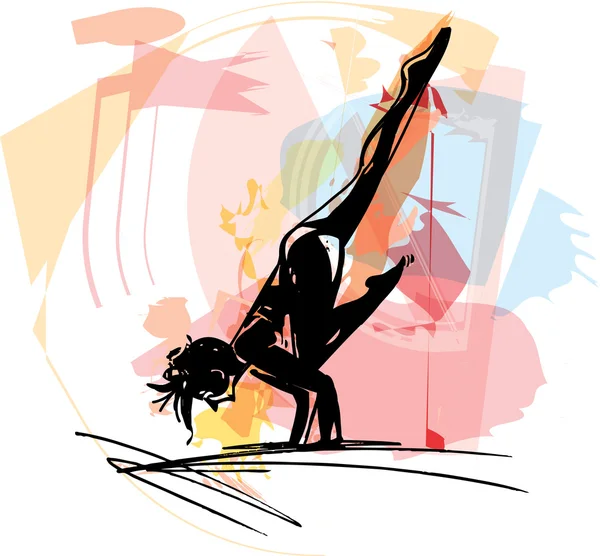 Illustration femme Yoga — Image vectorielle