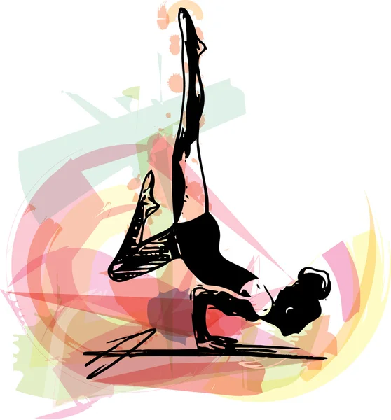 Illustration femme Yoga — Image vectorielle