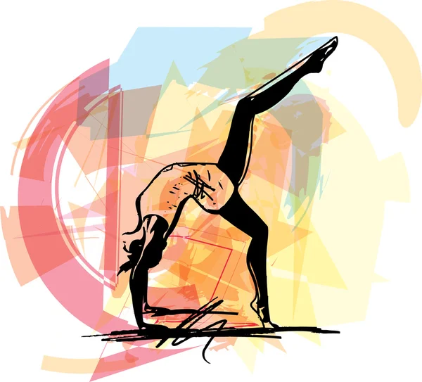 Illustration femme Yoga — Image vectorielle