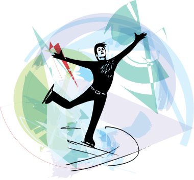 adam buz patencisi renkli spor salonu buz pateni